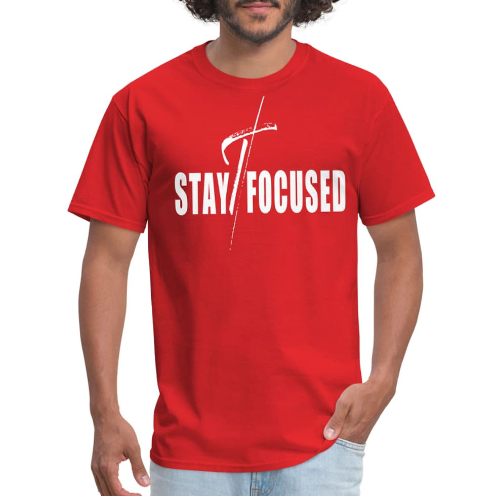 Miniatura: Mens T-Shirt, Stay Focused Motivational Inspiration