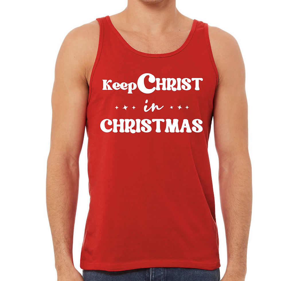 Miniatura: Mens Tank Top Fitness Shirt Keep Christ In Christmas, Christian