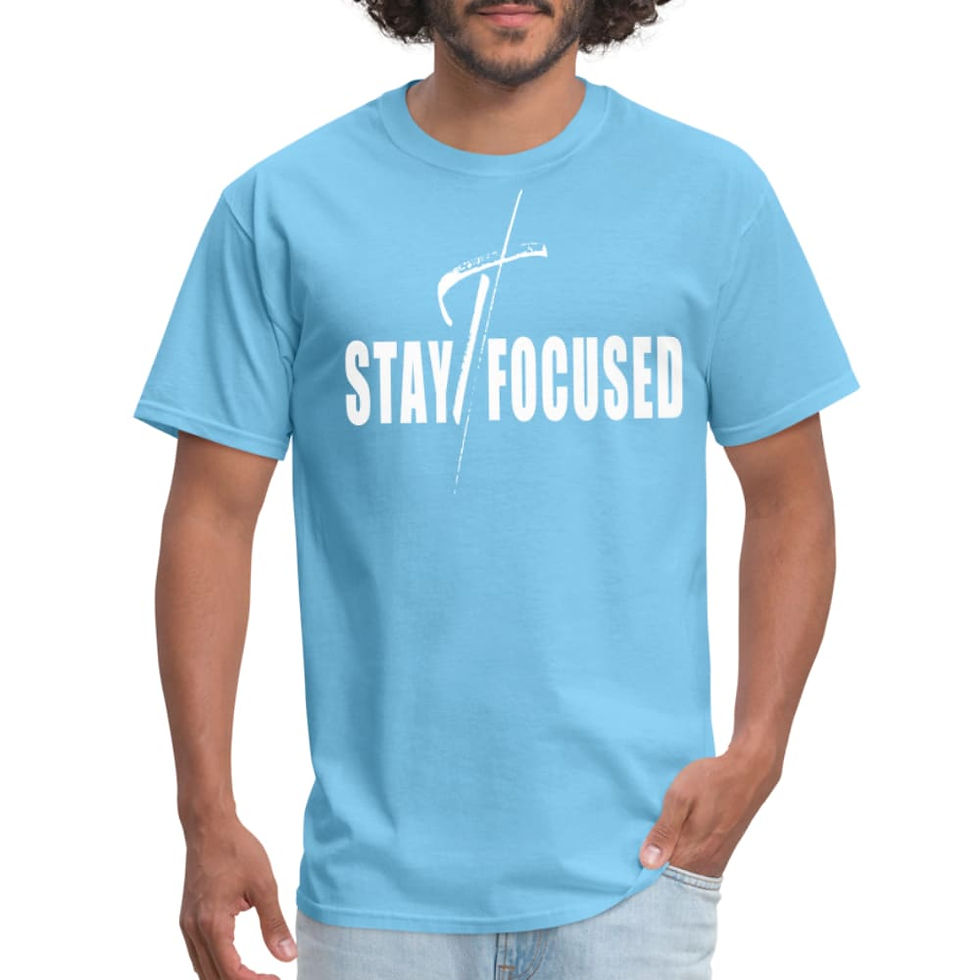 Miniatura: Mens T-Shirt, Stay Focused Motivational Inspiration