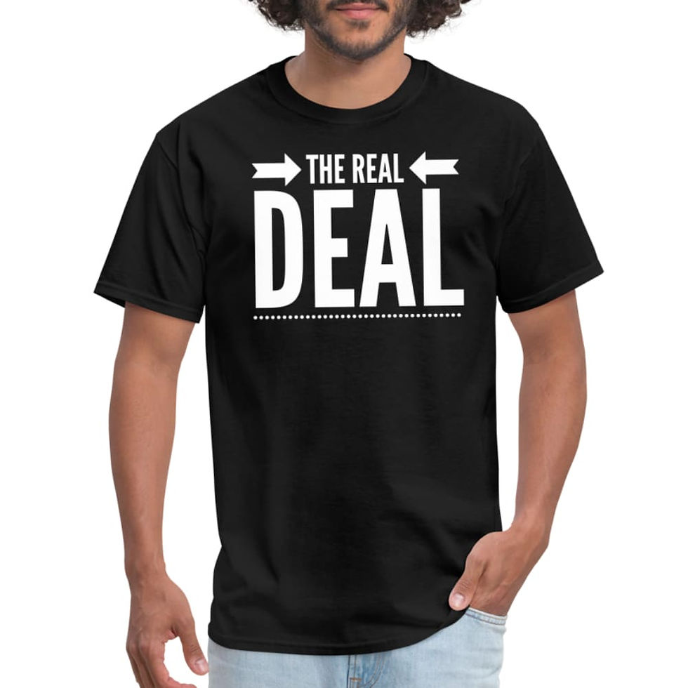 Thumbnail: Mens Unisex T-Shirt, The Real Deal Double Arrow Graphic Tee