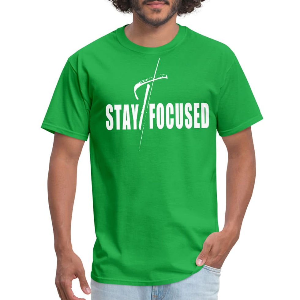 Miniatura: Mens T-Shirt, Stay Focused Motivational Inspiration