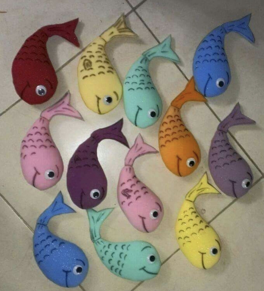 סט דגיגי ספוג כפולים עם רעשן - 12 יחידות