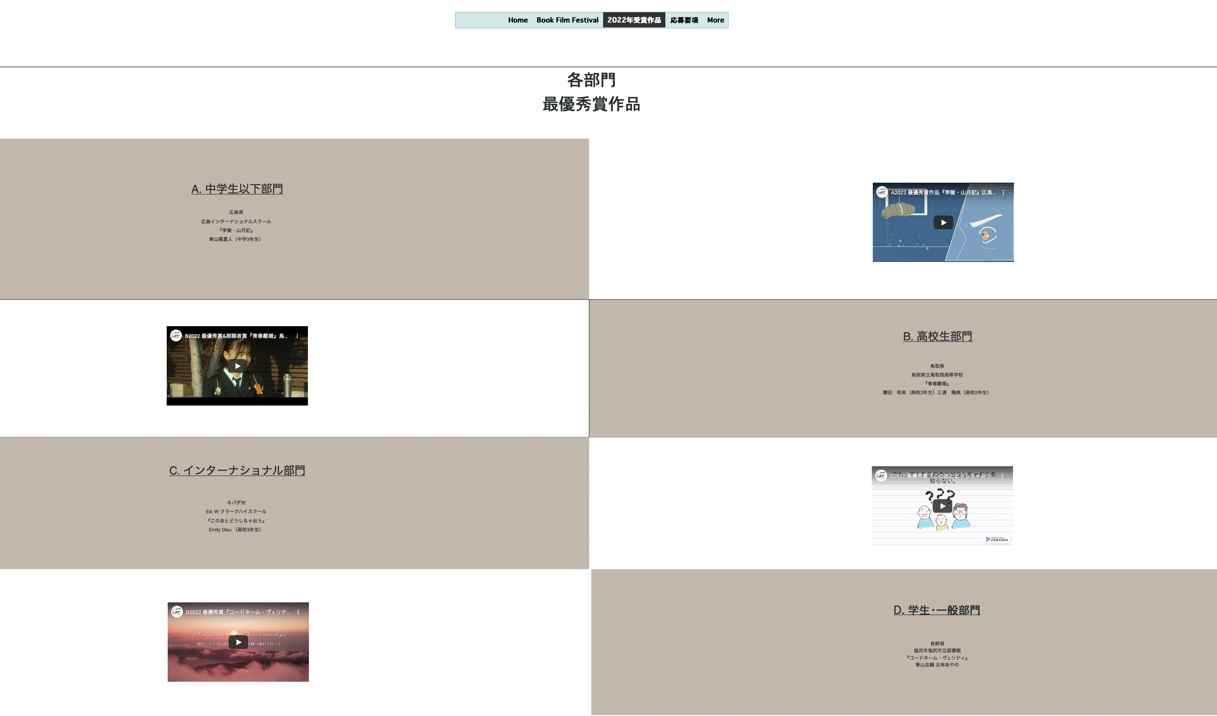 22年度受賞作品 Bookfilmfestival