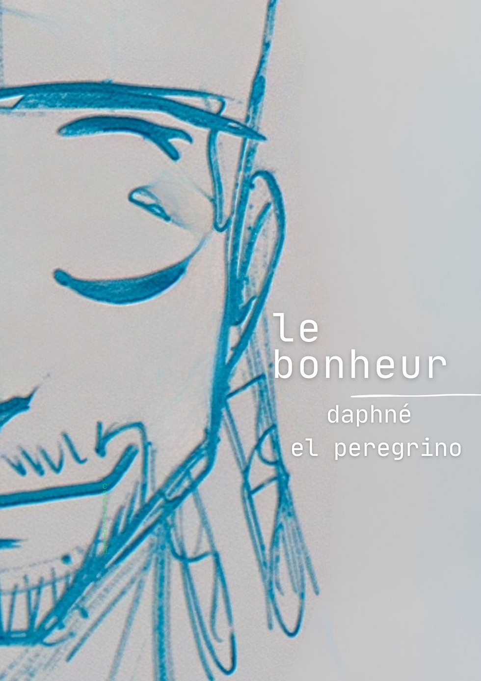 Cover artwork illustration in blue lines of a person with eyes closed