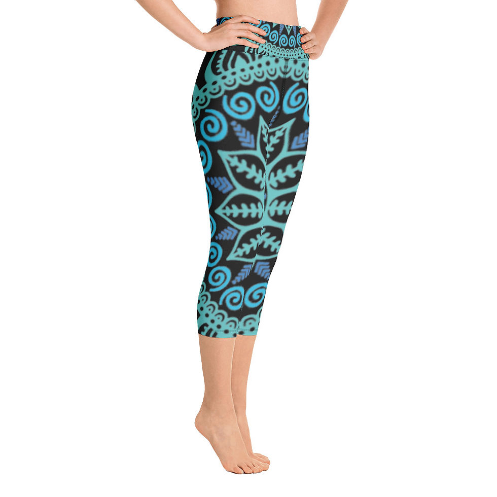 Thumbnail: Yoga Capri Leggings-Black
