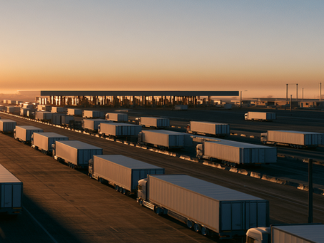 Every truck in this line represents a decision made eighteen months ago.