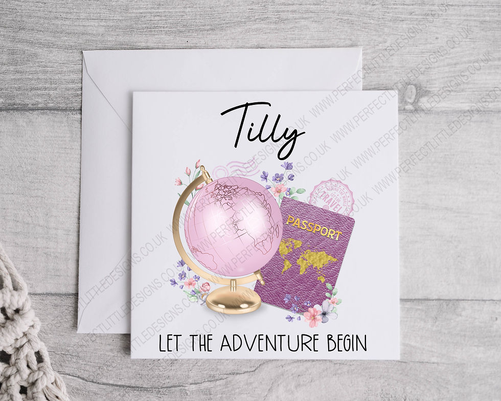 Personalised Let The Adventure Begin Card