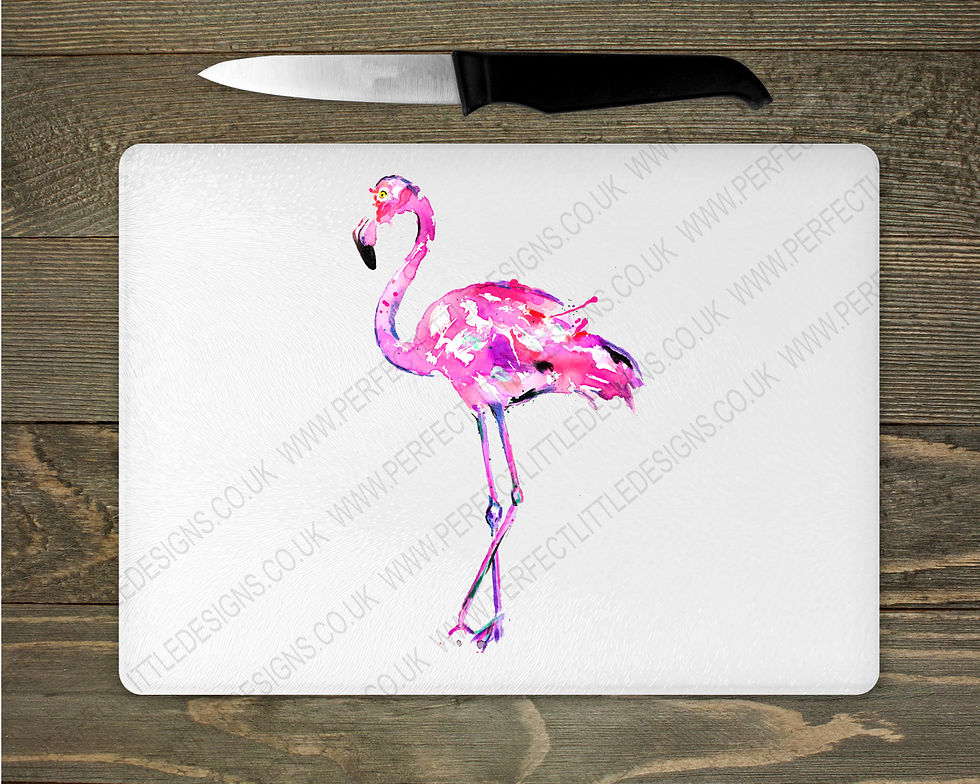 Flamingo Glass Chopping Board