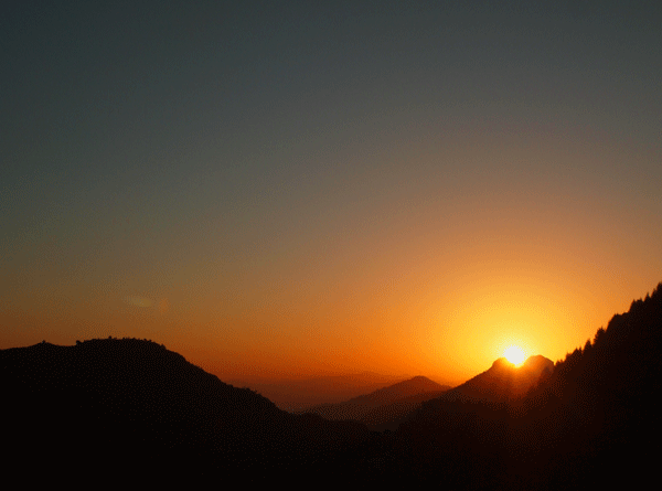 Morning sun view from Ashram.