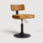 Holz Stühle mit schwarzem Standfuß, Seitenansicht