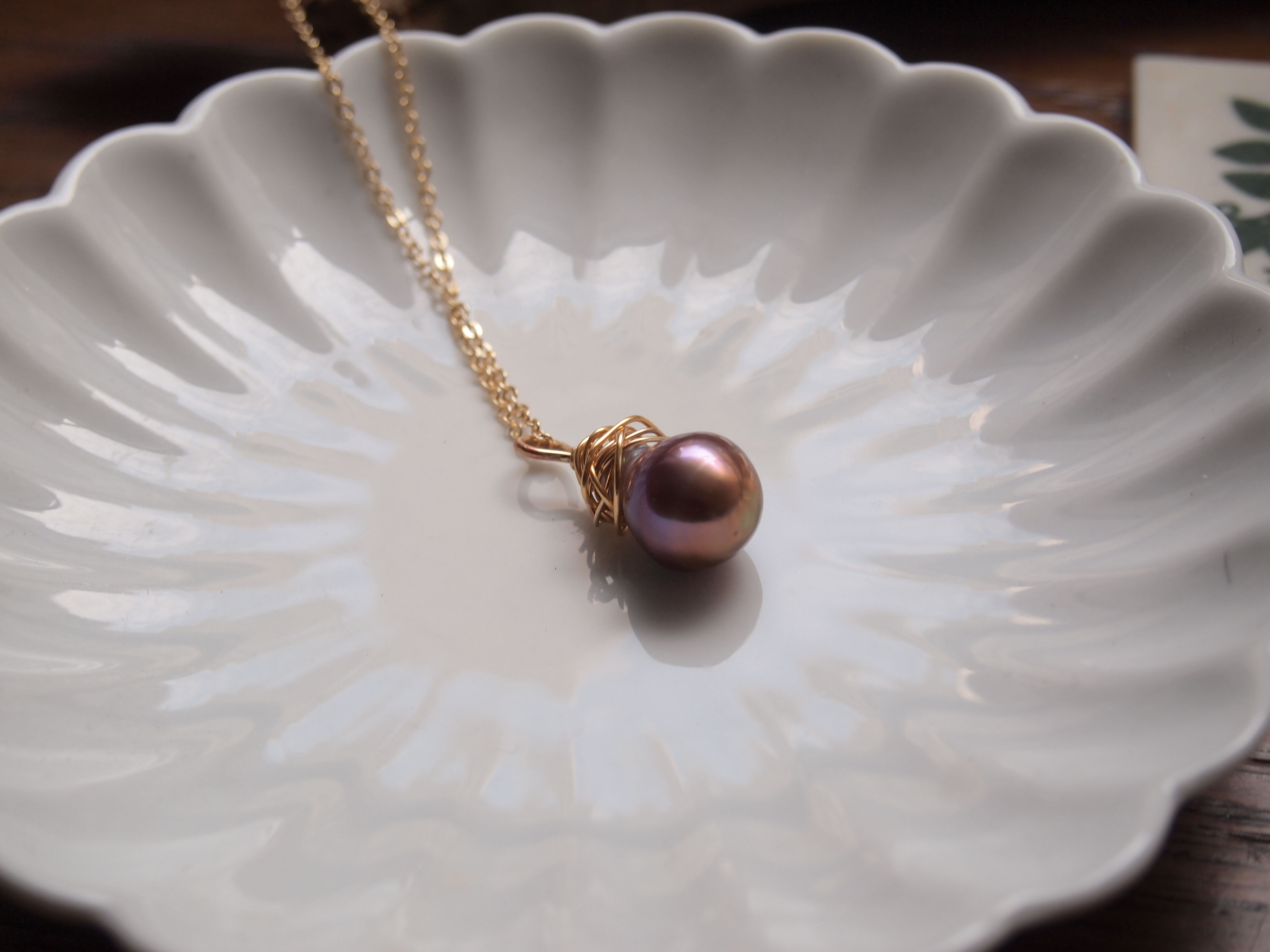 Wire- Art Handmade Baroque Purple Pearl