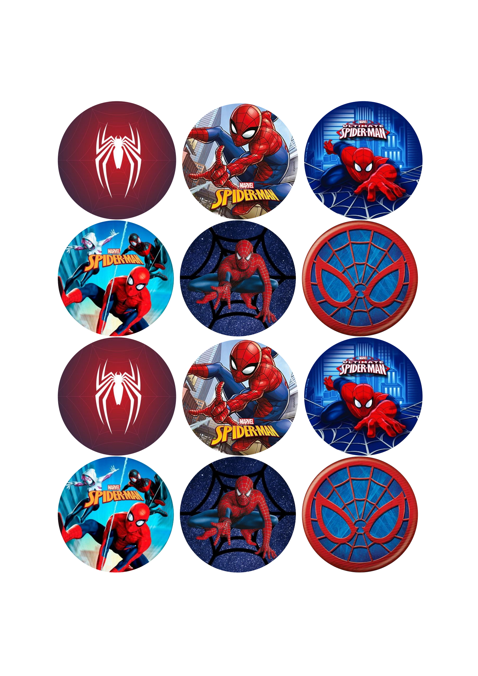 Spiderman Edible Cupcake Toppers