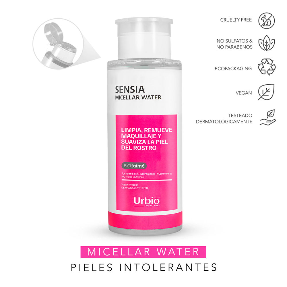 Agua micelar Sensia limpieza facial para piel sensible 300 ml