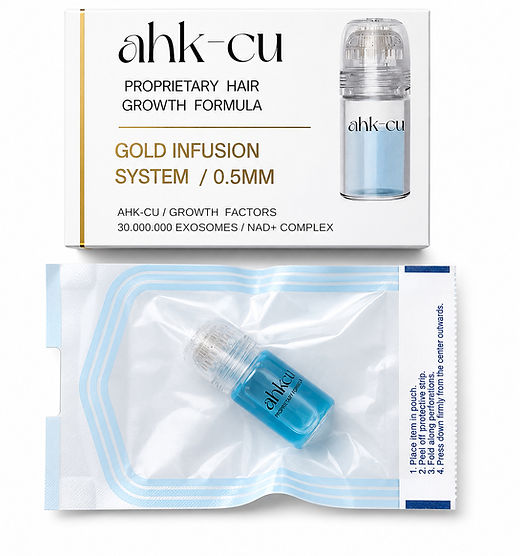 ahk cu hair growth evidence AHK-CU PROPRIETARY FORMULA™ Gold Infusion Stamp System Dont just take our HGH fragments take a NADH Net Weight:5mg