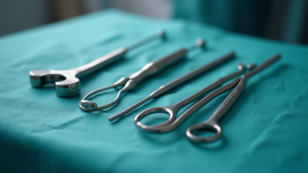 Close-up view of medical instruments used in urology and andrology