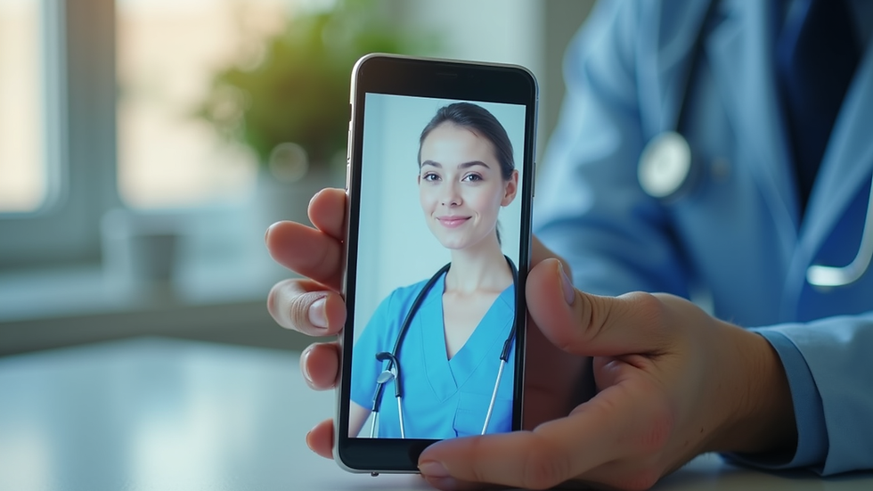 Close-up view of a smartphone displaying a secure online medical consultation app