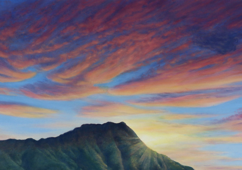 Thumbnail: Diamond Head Tranquility - 36" x 24" Original Oil Painting