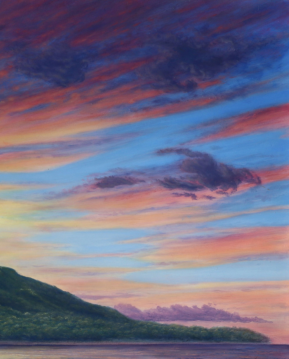 Thumbnail: Diamond Head Tranquility - 36" x 24" Original Oil Painting