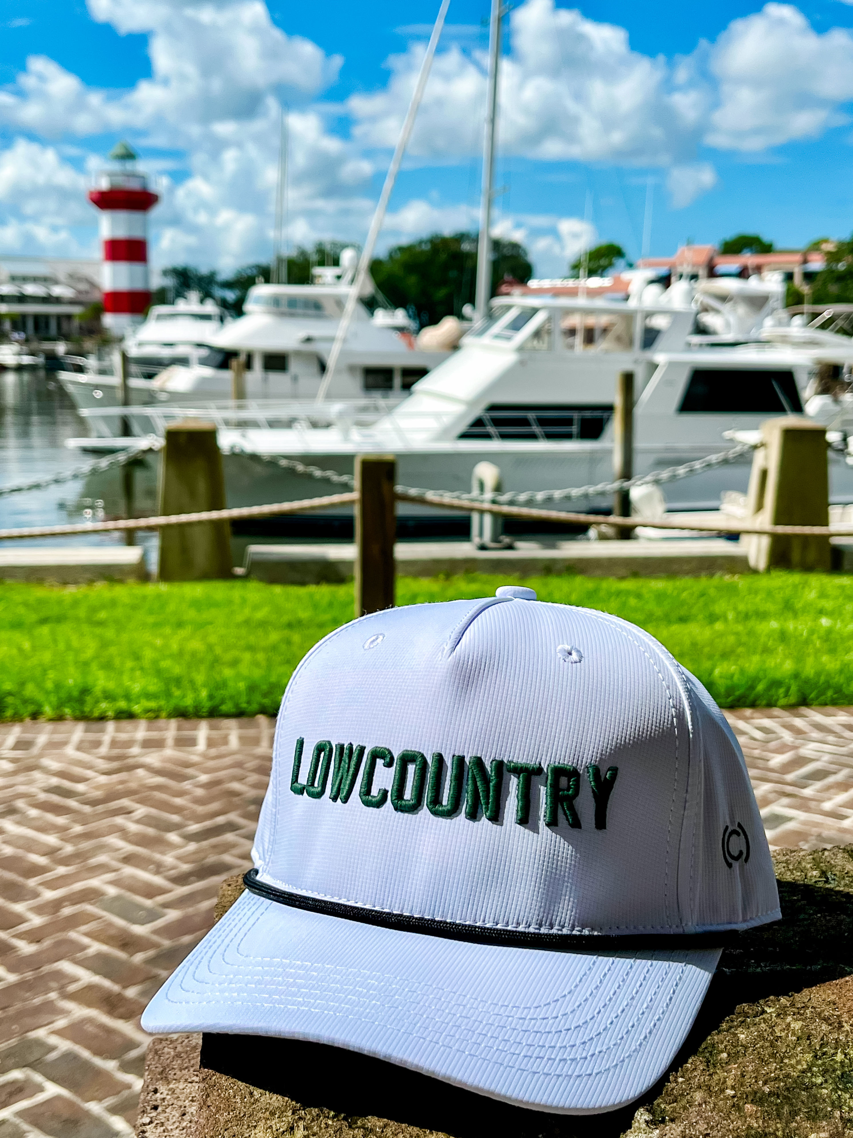 White with Green Lowcountry Hat