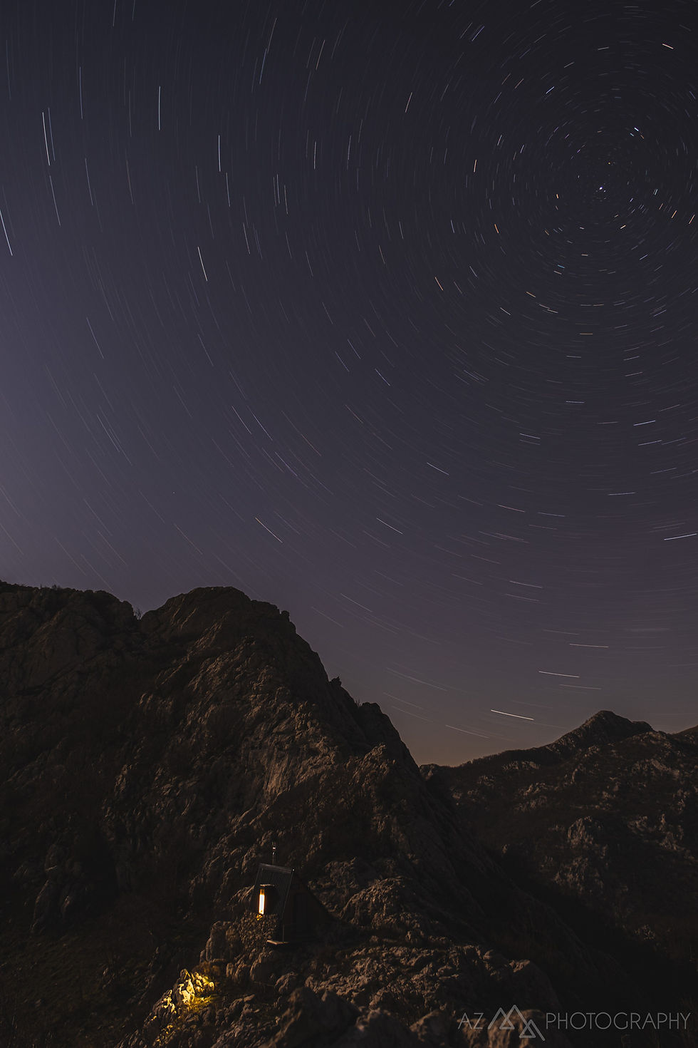 Star trails above Zdrilo bivouac