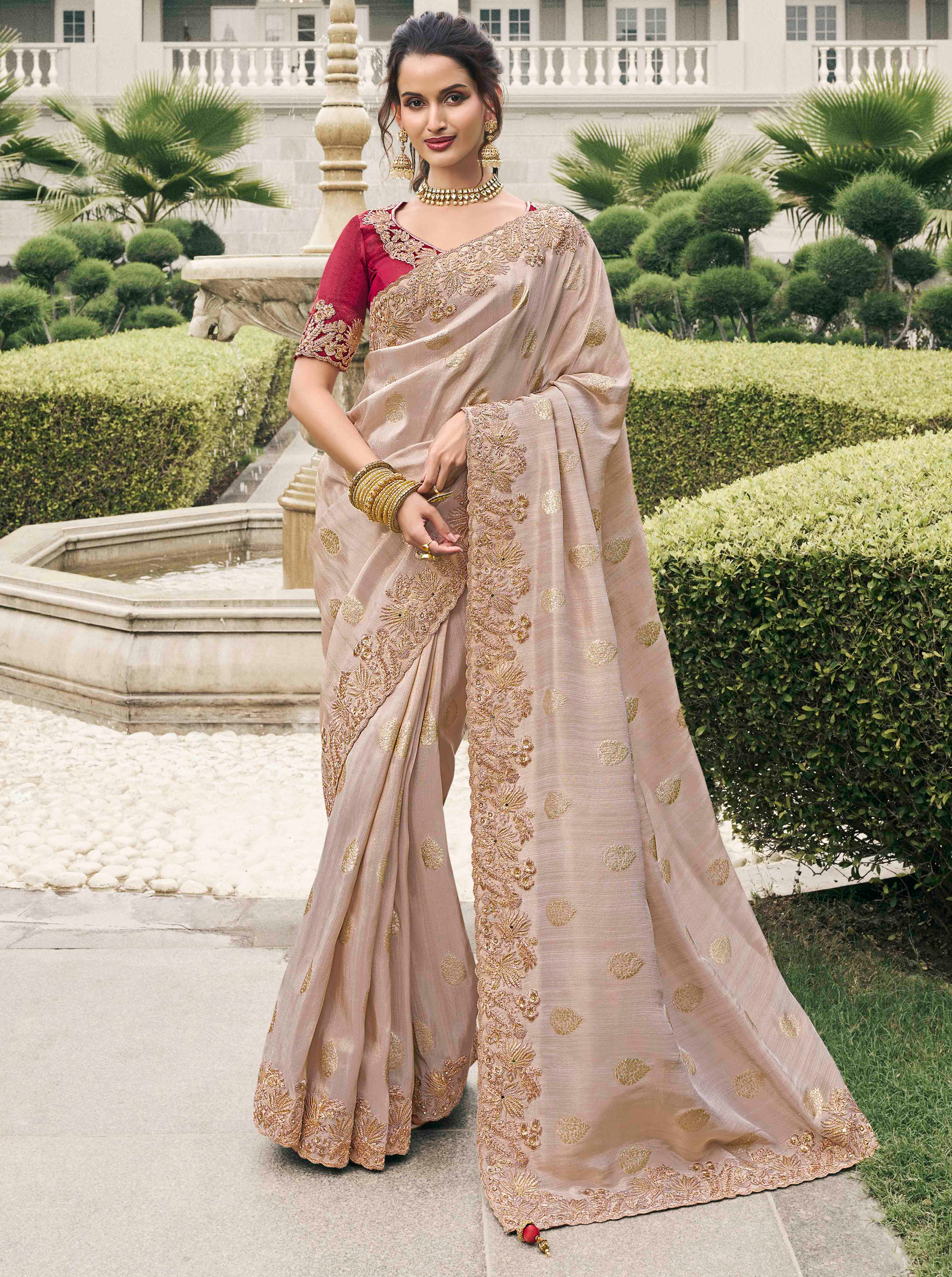 Bridal Sarees, Party Wear, Bollywood, Kanjivaram Saree, Net, Lehenga, Printed, Half Sarees, Chikankari, Bandhani, Georgette,