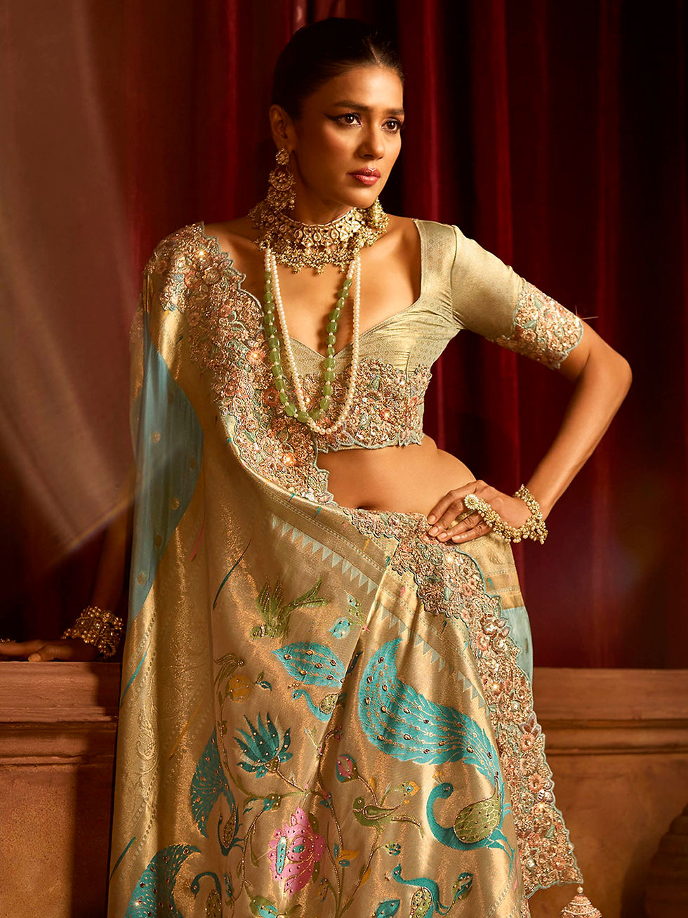 Blue Designer Sari, Bridal Sarees, Party Wear, Banarasi Saree, Net, Lehenga, Printed, Half Sarees, Chikankari, Georgette,