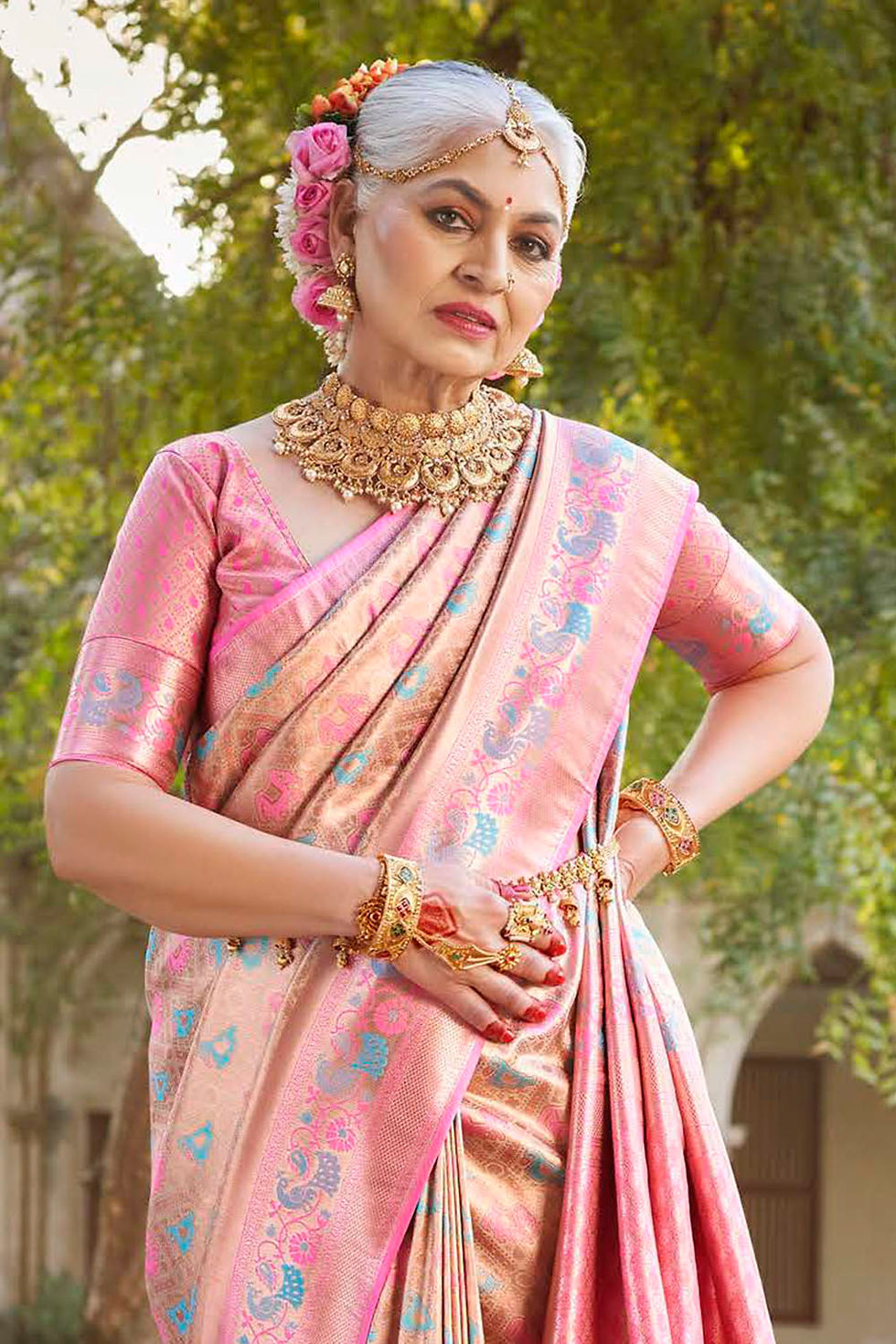 Thumbnail: Bridal Sarees, Party Wear, Bollywood, Kanjivaram Saree, Net, Lehenga, Printed, Half Sarees, Chikankari, Bandhani, Georgette,