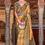 Thumbnail: Bumblebee Soft Satin Patola Style Designer Saree with Blouse | TST