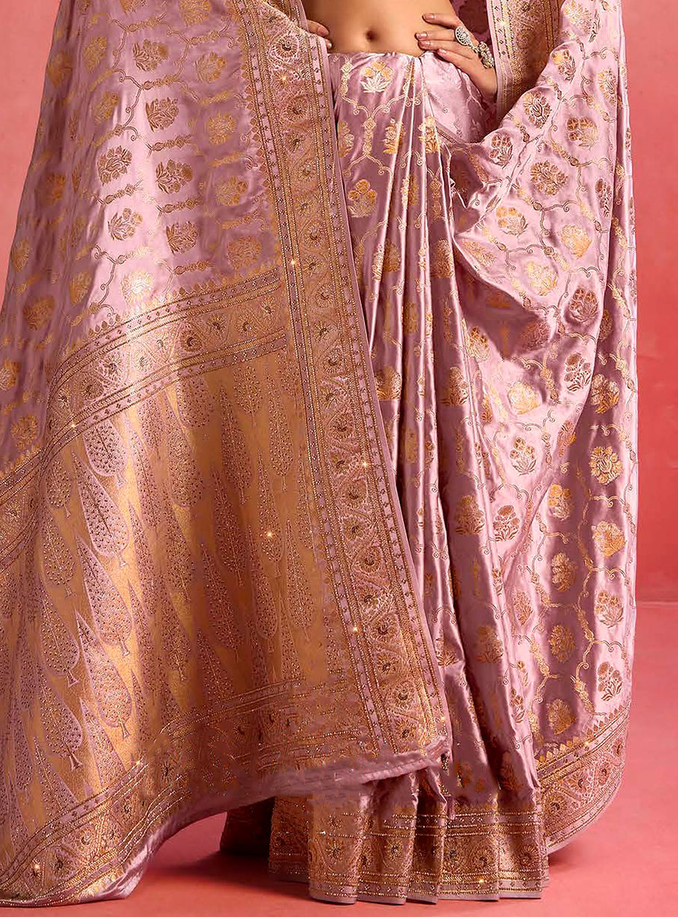 Thumbnail: Pink Designer Sari, Bridal Sarees, Party Wear, Banarasi Saree, Net, Lehenga, Printed, Half Sarees, Chikankari, Georgette,