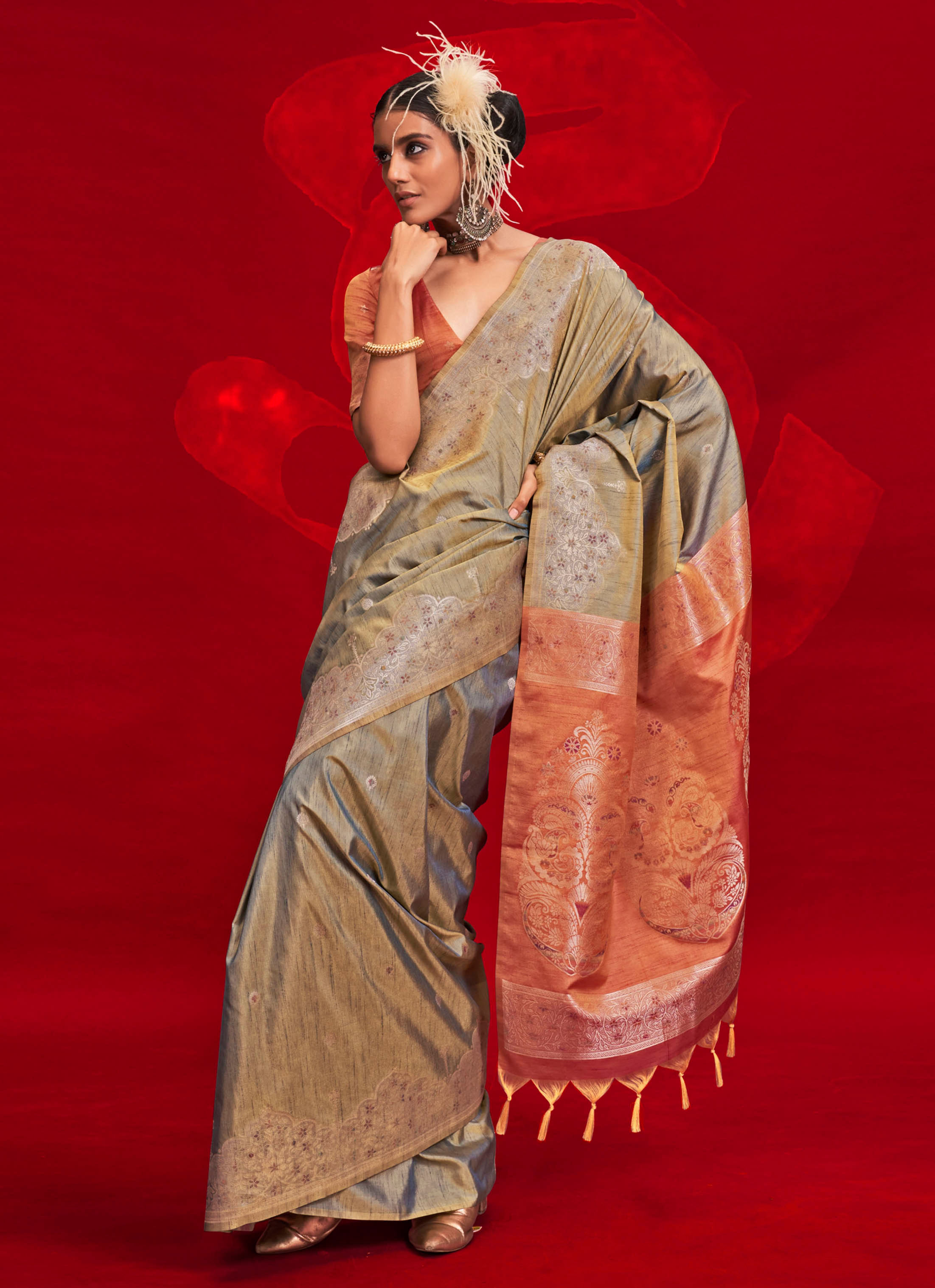 Tussar Silk Sarees, Designer Tussar Saree, Sari, Sarees for Women, Wedding Saree, Ready to Wear Sarees, Sari Gift