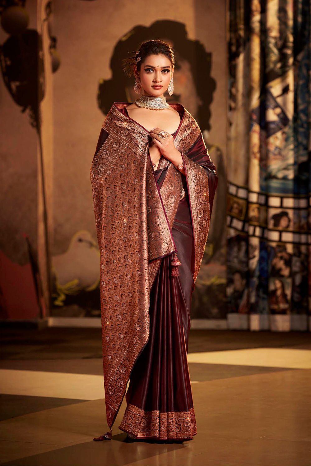 Purple Sari, Bridal Sarees, Party Wear, Banarasi Saree, Net, Lehenga, Printed, Half Sarees, Chikankari, Bandhani, Georgette,