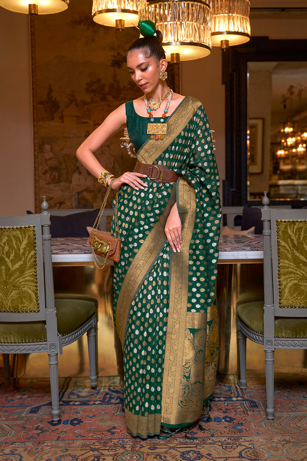 Bridal Sarees, Party Wear, Bollywood, Kanjivaram Saree, Net, Lehenga, Printed, Half Sarees, Chikankari, Bandhani, Georgette,