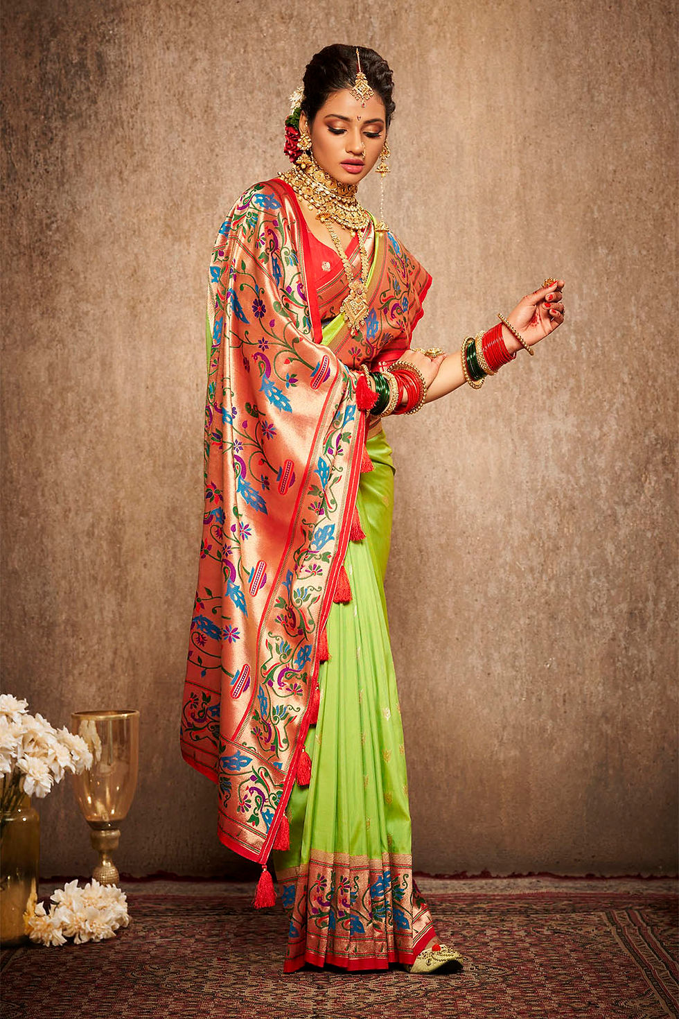 Thumbnail: Bridal Sarees, Party Wear, Bollywood, Kanjivaram Saree, Net, Lehenga, Printed, Half Sarees, Chikankari, Bandhani, Georgette,