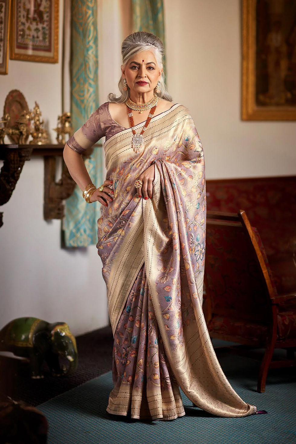 Pure Silk Saree  Blouse, Kanjeevaram Sarees, Designer  Pethani,  Pink, Golden, Kashmiri Saree, Ikkat, Ready To Wear, Red
