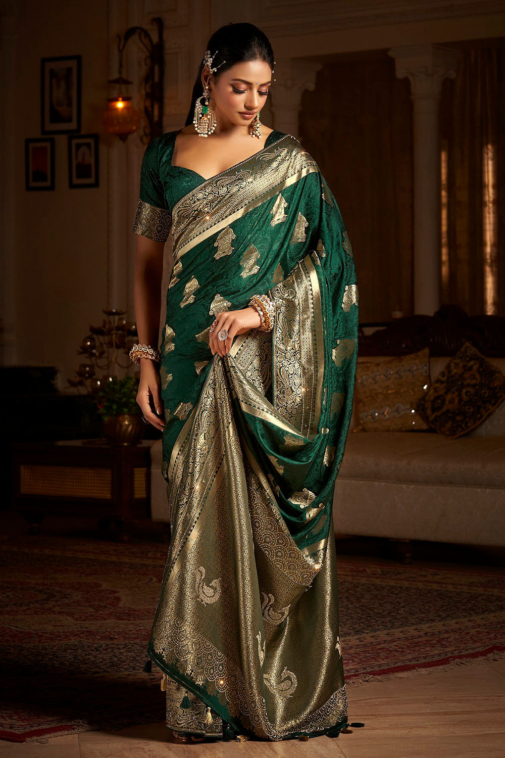 Bridal Sarees, Party Wear, Bollywood, Kanjivaram Saree, Net, Lehenga, Printed, Half Sarees, Chikankari, Bandhani, Georgette,