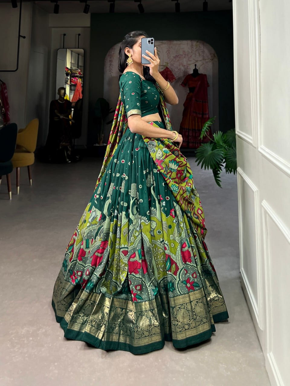 Thumbnail: Bridal Sarees, Party Wear, Bollywood, Kanjivaram Saree, Net, Lehenga, Printed, Half Sarees, Chikankari, Bandhani, Georgette,