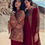 Thumbnail: Maroon  Designer Silk Pashmina Dress with Jacket | Salwar Suit | TST