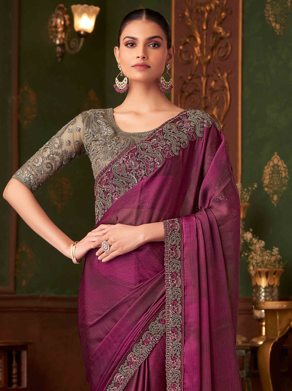 Bridal Sarees, Party Wear, Bollywood, Kanjivaram Saree, Net, Lehenga, Printed, Half Sarees, Chikankari, Bandhani, Georgette,