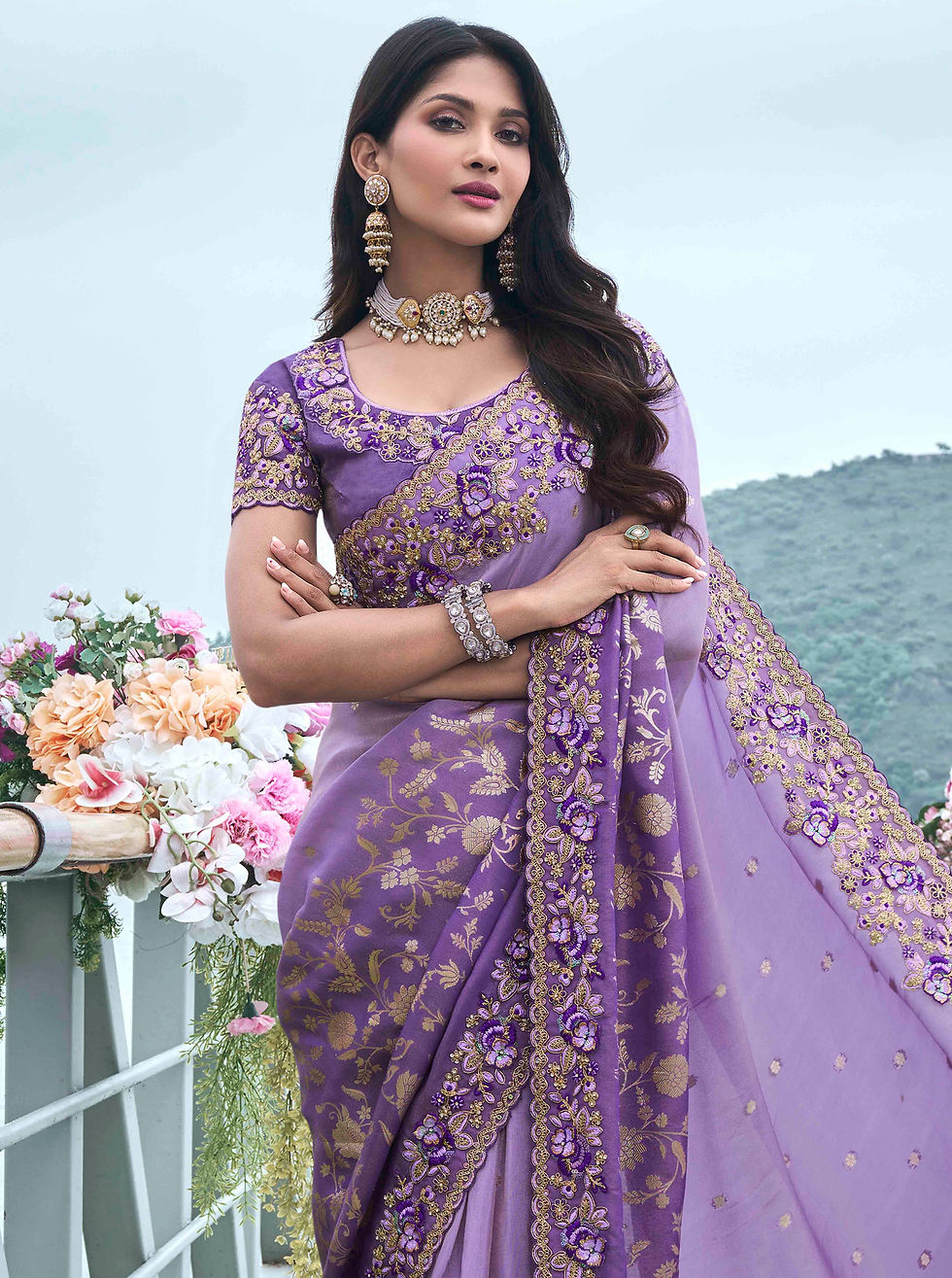 Thumbnail: Bridal Sarees, Party Wear, Bollywood, Kanjivaram Saree, Net, Lehenga, Printed, Half Sarees, Chikankari, Bandhani, Georgette,