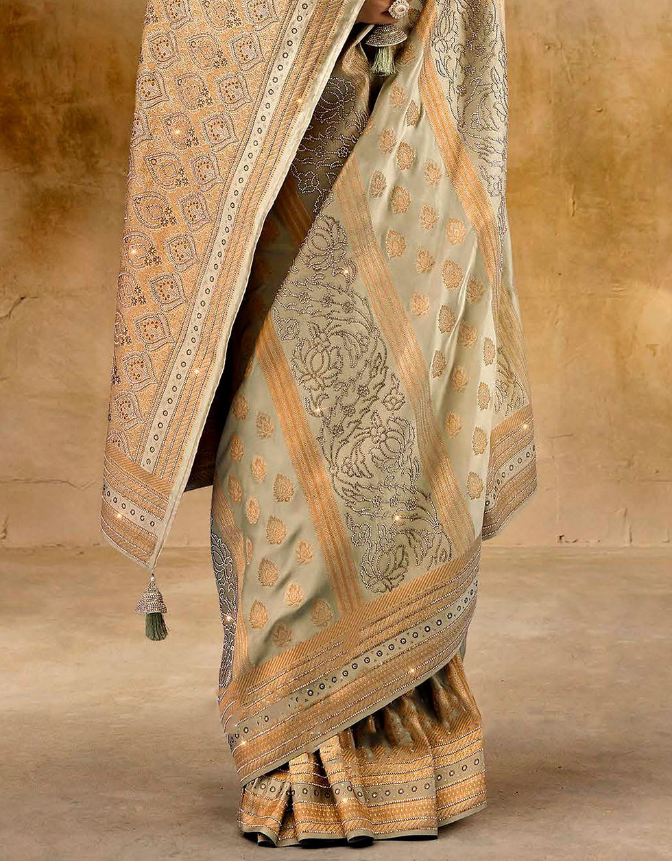 Thumbnail: Green Designer Sari, Bridal Sarees, Party Wear, Banarasi Saree, Net, Lehenga, Printed, Half Sarees, Chikankari, Georgette,