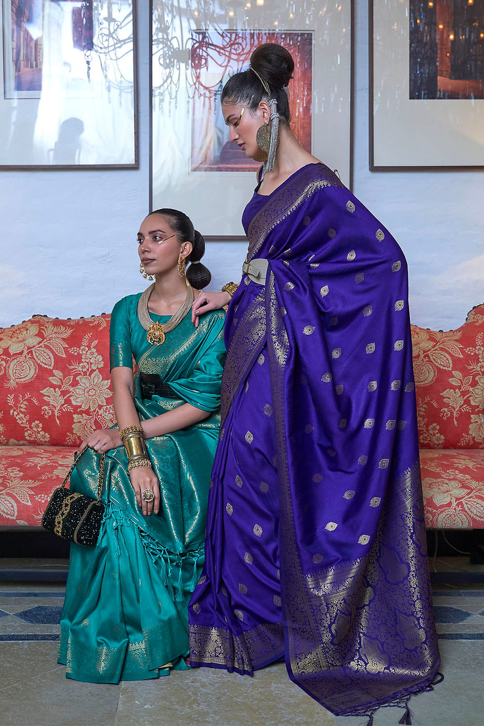 Thumbnail: Bridal Sarees, Party Wear, Bollywood, Kanjivaram Saree, Net, Lehenga, Printed, Half Sarees, Chikankari, Bandhani, Georgette,