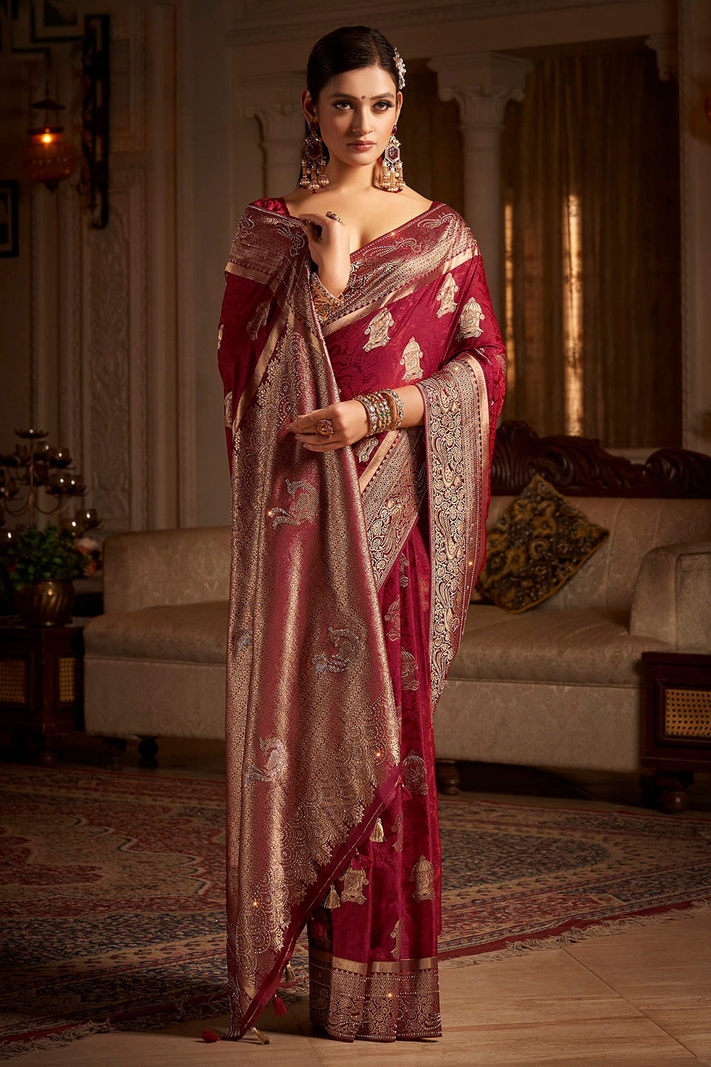Bridal Sarees, Party Wear, Bollywood, Kanjivaram Saree, Net, Lehenga, Printed, Half Sarees, Chikankari, Bandhani, Georgette,