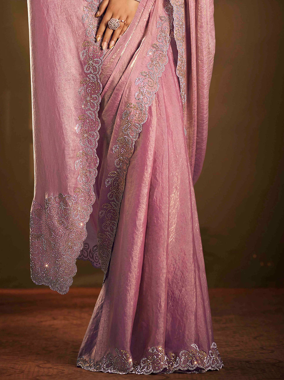 Thumbnail: Pink Designer Sari, Bridal Sarees, Party Wear, Banarasi Saree, Net, Lehenga, Printed, Half Sarees, Chikankari, Georgette,