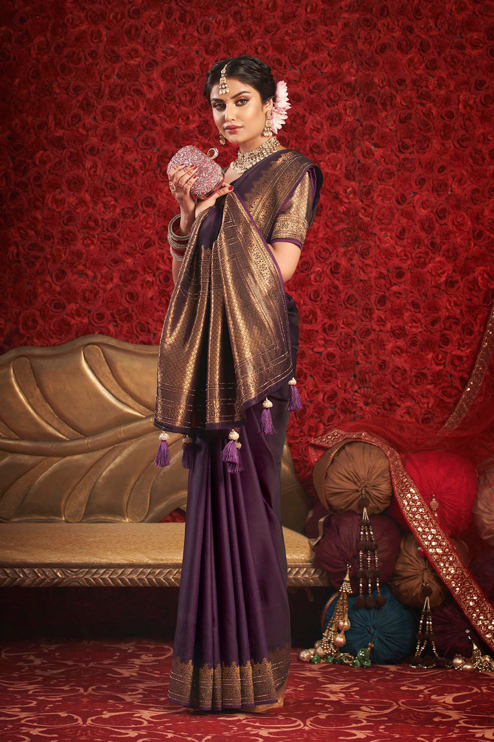 Bridal Sarees, Party Wear, Bollyood, Kanjivaram Saree, Net, Lehenga, Printed, Half Sarees, Chikankari, Bandhani, Georgette,