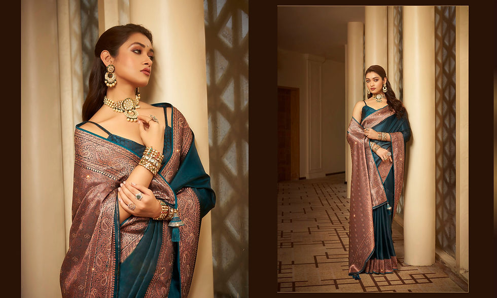 Thumbnail: Bridal Sarees, Party Wear, Bollyood, Kanjivaram Saree, Net, Lehenga, Printed, Half Sarees, Chikankari, Bandhani, Georgette,