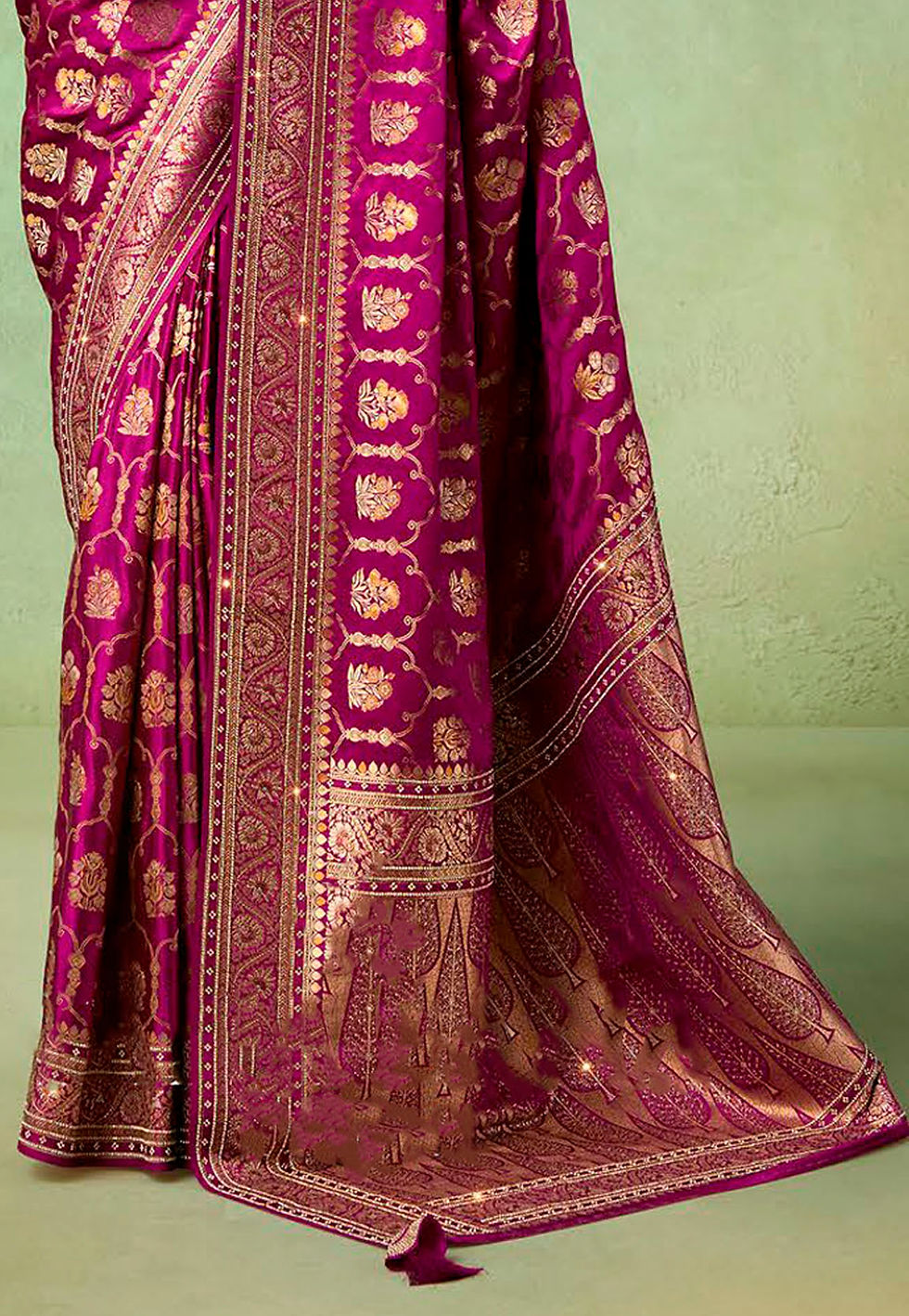 Thumbnail: Pink Designer Sari, Bridal Sarees, Party Wear, Banarasi Saree, Net, Lehenga, Printed, Half Sarees, Chikankari, Georgette,