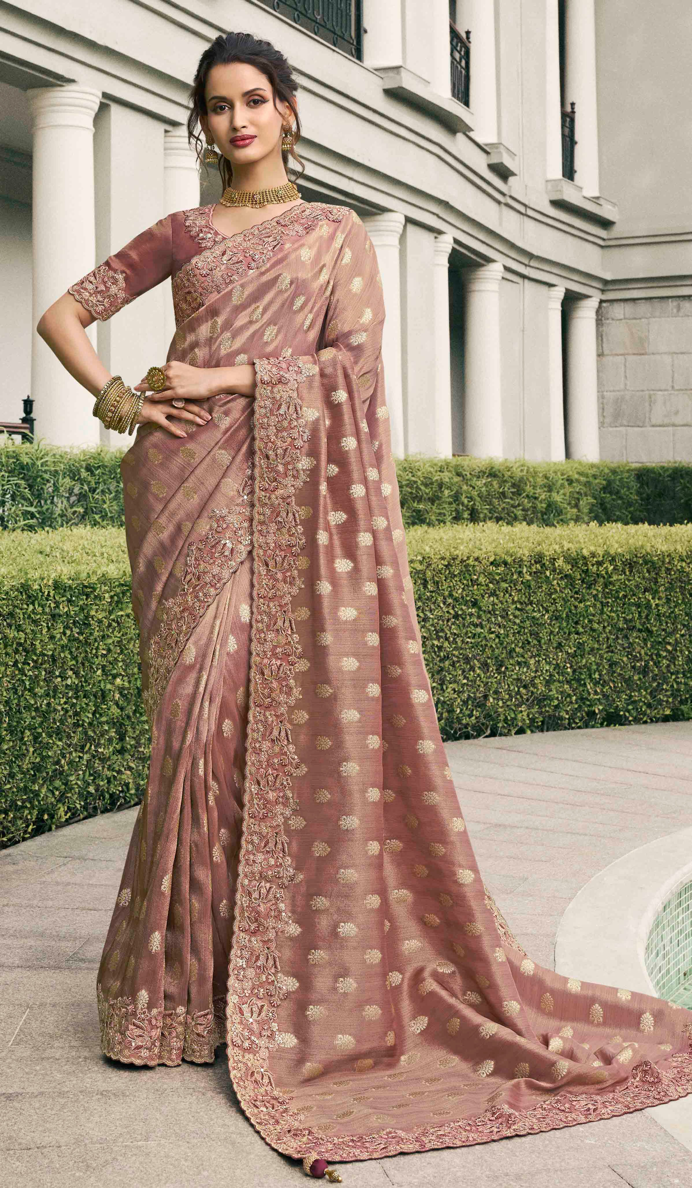 Bridal Sarees, Party Wear, Bollywood, Kanjivaram Saree, Net, Lehenga, Printed, Half Sarees, Chikankari, Bandhani, Georgette,
