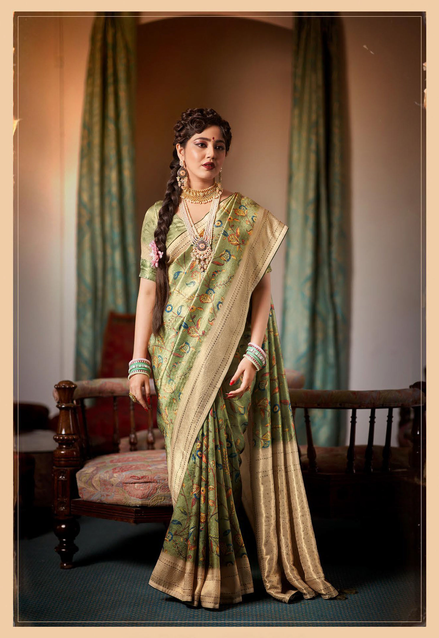 Pure Silk Saree Blouse, Kanjeevaram Sarees, Designer Pethani, Pink, Golden, Kashmiri Saree, Ikkat, Ready To Wear, Red
