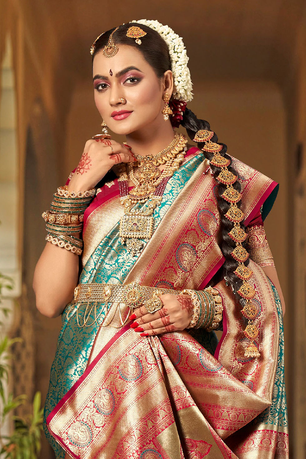 Thumbnail: Bridal Sarees, Party Wear, Bollywood, Kanjivaram Saree, Net, Lehenga, Printed, Half Sarees, Chikankari, Bandhani, Georgette,