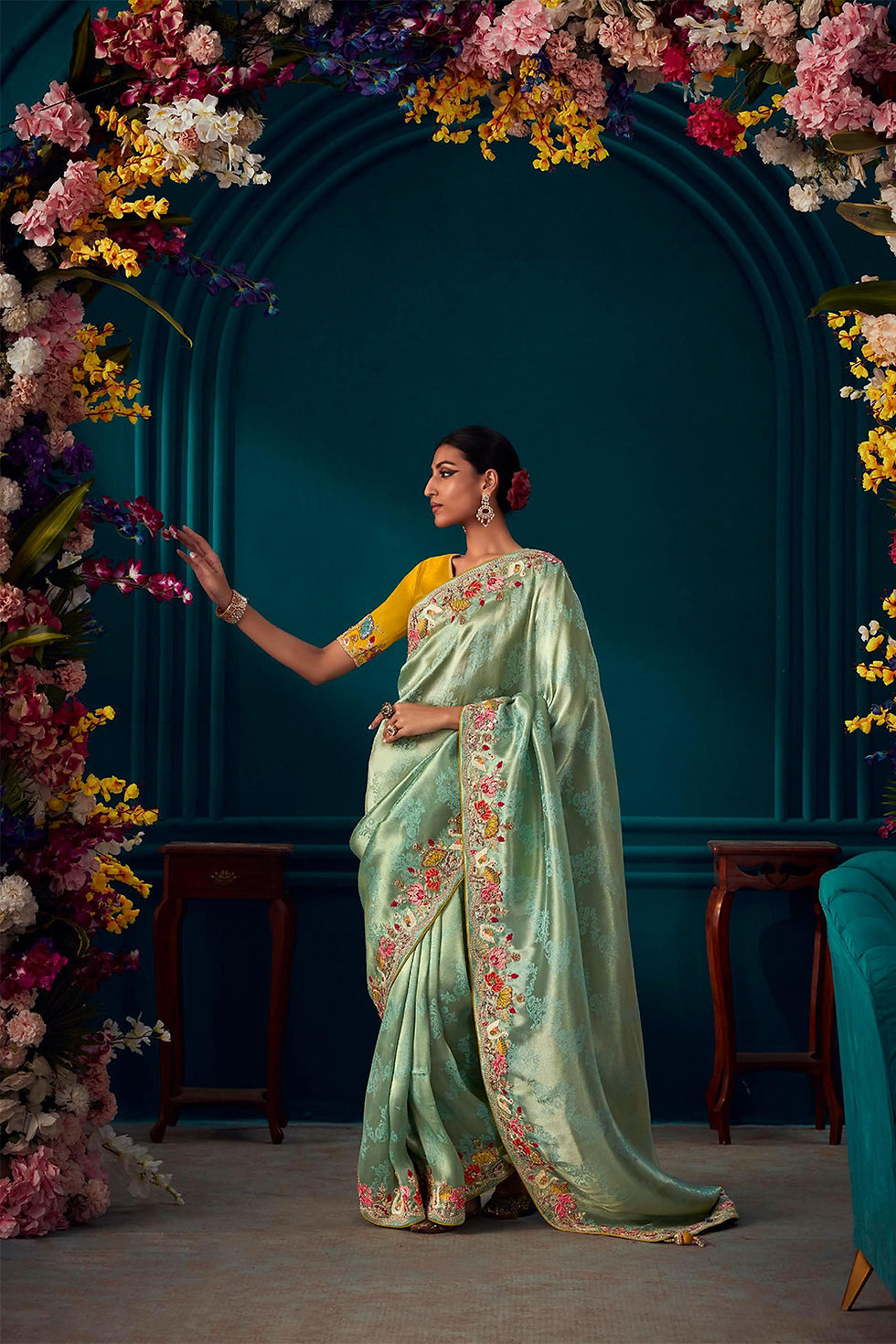 Thumbnail: Bridal Sarees, Party Wear, Bollywood, Kanjivaram Saree, Net, Lehenga, Printed, Half Sarees, Chikankari, Bandhani, Georgette,